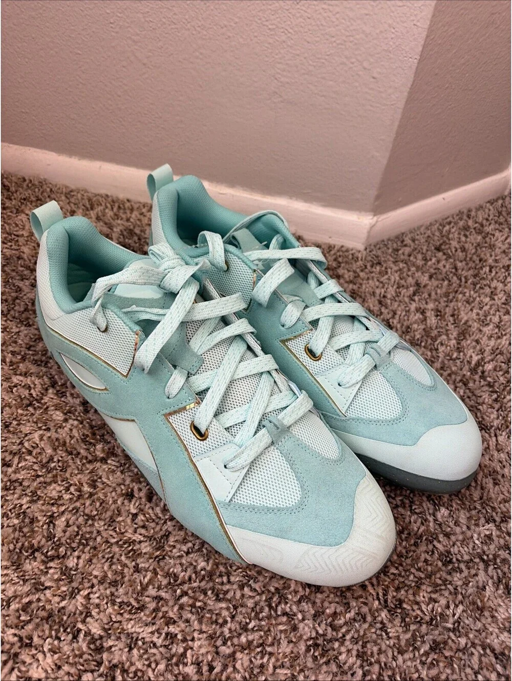Under Armour Yard Icon MT Metal Baseball Cleats Size 15 Green/Gold 6012731-791